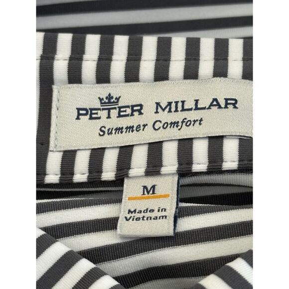 Peter Millar Mens Polo Shirt SE Mid-Amateur Four-Ball Golf Med Blue Stripe NWT - Picture 3 of 8